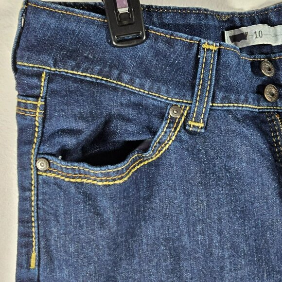 Levi's Denim Capri Jeans Women's Size 10 Stretch Dark Wash Button Pocket 28x19" - Picture 4 of 10